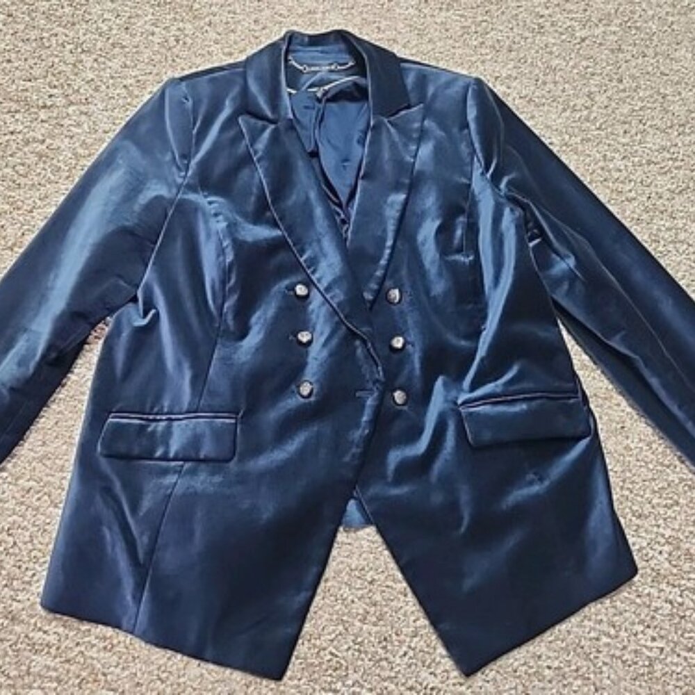 White House Black Market Navy Velvet Blazer-16W
